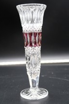 Vtg Lead Crystal Vase Ruby Red Flash Cut To Clear Echt Bleikristall Germany - $41.83 CAD