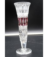 Vtg Lead Crystal Vase Ruby Red Flash Cut To Clear Echt Bleikristall Germany - $29.99