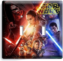 Star Wars Force Awakens Jedi Leia Double Light Switch Wall Plate Ny Room Decor - £11.11 GBP