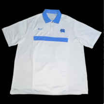 Nike Golf Dri Fit Authentic North Carolina Tar Heels UNC Men&#39;s Sz XL Polo White - £19.97 GBP