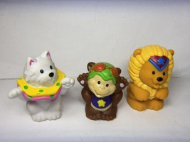 FISHER PRICE LITTLE PEOPLE  3 FIGURE LOT CIRCUS DOG, LION, MONKEY 1998 -... - $14.80