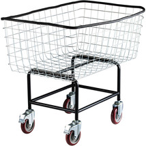 VEVOR Wire Laundry Cart Wire Laundry Basket 4.5 Bushel Heavy Duty w/ 5&#39;&#39;... - £210.73 GBP