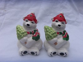Christmas Polar Bear Salt &amp; Pepper Shakers By The Cooks Bizaar Vintage Unused - £15.53 GBP