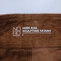 NOBO Women's Brown Corduroy Jeans High Waisted Sculpted Skinny Juniors 9 (26×27) image 4