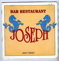 Bar Restaurant Joseph and Nano Menu Saint Tropez France 1995 signed - £42.85 GBP