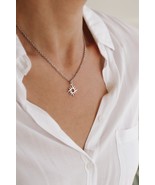 Silver sun necklace for women, stainless steel chain necklace, valentine... - $28.72 CAD