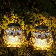 2 Pack Solar Lanterns Outdoor Waterproof, Hanging Led Lantern Halloween Decorati - £43.79 GBP