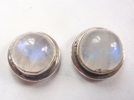 Blue Moonstone 925 Sterling Silver Round Stud Earrings m18h - £12.29 GBP