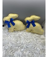 TWO YELLOW EASTER BUNNIES FOR TABLE DECOR OR EASTER BASKETS - $9.90