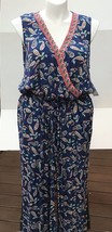 Westport Dressbarn Jumpsuit Plus Size Blue Paisley Sleeveless Wide Leg New - £18.94 GBP