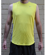 Nike Miler Dri-Fit Yellow Polyester Sleeveless Running Shirt L - £38.83 GBP
