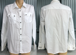 Black Brand Button White Long Sleeve Mens Medium Shirt - $11.82