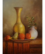 Original STILL LIFE Oil Painting German Artist Wolfgang Emil Hofmann #43 - $129.00