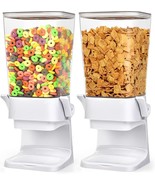 Double Cereal Dispenser Countertop Large Containers Storage Pantry Dry F... - £40.22 GBP