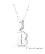Initial Letter &quot;B&quot; 20x9mm (0.8x0.35in) Charm 3D Pendant in .925 Sterling... - $21.37+
