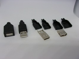 Pack of 2 DIY Do It Yourself USB Terminals Type A 4-Pin Make Your Own Cable Wire - £9.09 GBP