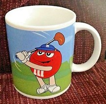 M&amp;Ms Red Candy Golf Baseball Sports Theme Ceramic Coffee Mug Vintage - £11.07 GBP