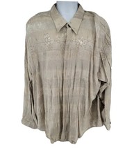 Monzini Collection Floral Long Sleeve Button Up Designer Shirt Size 2XL - $34.60
