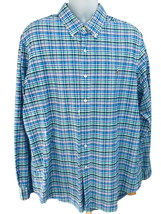 Ralph Lauren Polo button down collared long sleeve blue plaid mens shirt 2XL - £26.34 GBP