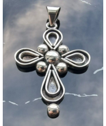 VTG RARE 925 STERLING SILVER LARGE MEXICO MODERNIST BERNICE GOODSPEED CROSS - $3,068.20 MXN