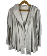 Chicos 2 / Large Sweatshirt Hoodie Open Front Cardigan Mesh Sleeve Athle... - $19.42