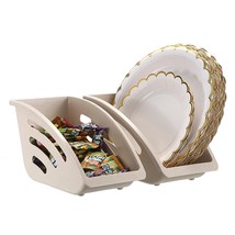 Paper Plate Holders 2 Pcs Paper Plate Dispenser With Ventilation And Drainage De - £16.71 GBP