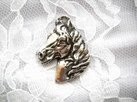Majestic Equestrian Horse Head Pewter Pendant Adj String Cord Necklace - £7.85 GBP