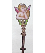 Raphael Cupid Cherub Enamel Spoon w Hearts 4 1/4 Inch Long Antique Cotta... - £22.97 GBP