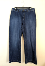 Lands&#39; End Women’s Curvy Fit Classic Waist Full Leg Blue Jeans Size 14 - £12.75 GBP