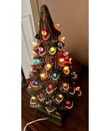 Lighted Glimmer Ceramic Christmas Tree With 51 lights 17.25” Vintage With Box 5M - $68.99