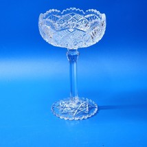Antique American Brilliant Cut Glass Crystal ABP Compote Slightly Rolled Rim 8¼” - £62.08 GBP