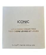 Iconic London Lip and Cheek Cream Trio Palette Mirrored Compact 3 Shades... - £9.48 GBP