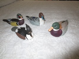 4 Resin 7&quot; Hand Painted Mallard Duck Decoys With Glass Eyes - Signed &amp; Dated - £23.10 GBP