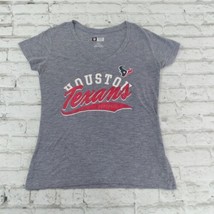 NFL Team Apparel Shirt Womens Medium Gray Short Sleeve V Neck Houston Texans - £10.09 GBP