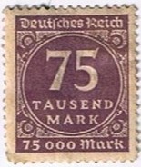 Stamps Germany Deutsches Reich 1923 Weimar Republic 75 Thousand In Circl... - £0.57 GBP