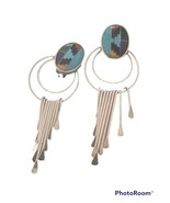 vintage Vintage Sterling Silver Large Dangle Earrings Blue Turquoise SIM - $256.56 CAD