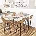 LeisureMod Light Brown Leather Bar Stool Set of 2 - Ergonomic Counter Height Bar Item image 6