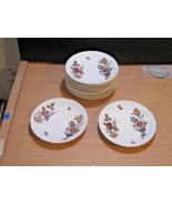 10 Wedgwood Saucers Barlaston of Etruria Flowers and Butterfly England - $44.55