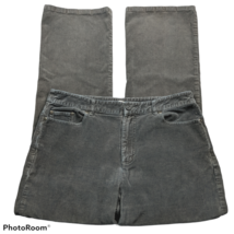 Crazy Horse Womens Corduroy Straight Leg Pants Size 10 Solid Gray Stretc... - $20.36