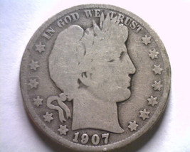 1907-S Barber Half Dollar Good G Nice Original Coin From Bobs Coins Fast Ship - £20.78 GBP