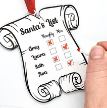 Santa&#39;s List - Naughty or Nice Custom Interactive Christmas Ornament - Up to 6 N - £21.54 GBP