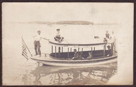 Passenger Tourist Ferry Launch Boat RPPC Near S. Willington, CT? Photo Postcard - £15.47 GBP