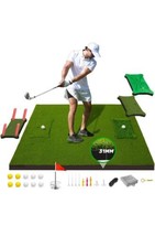 5x4ft Golf Practice Mat | Indoor/Outdoor | Dual Turf Portable Bonus Acce... - £150.35 GBP