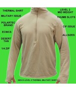 NEW POLARTEC GEN 3 L2 COLD WEATHER WAFFLE SAND TAN SHIRT THERMAL SHIRT A... - $39.59