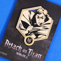 Attack on Titan Erwin Smith Golden Glitter Enamel Pin - Figure Anime Manga - £19.53 GBP