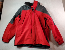 Marlboro Jacket Mens Large Red Black 100% Polyester Pockets Long Sleeve ... - $24.42