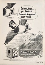 1955 Print Ad Federal Hi-Power Shotgun Shells Hunters,Ducks Drawing Minn... - $19.78