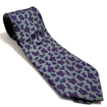 Camden Court Men&#39;s Tie Silk Paisley grey blue red Necktie 59&quot; Made in USA - $5.99