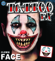 Tinsley Transfers Clown Face Tattoo Adult Accessory - £63.36 GBP