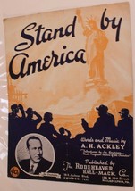 Vintage Stand By America Sheet Music A H Ackley 1939 - £3.88 GBP